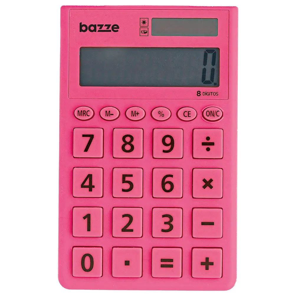Calculadora de Bolsillo Rosa, 8 Digitos - Bazze - Imagen 2